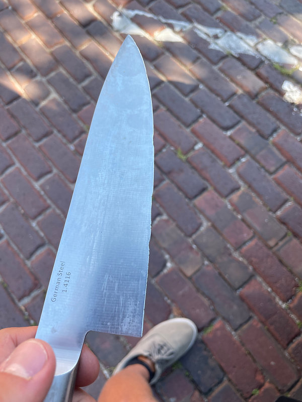 Dull knife before sharpening